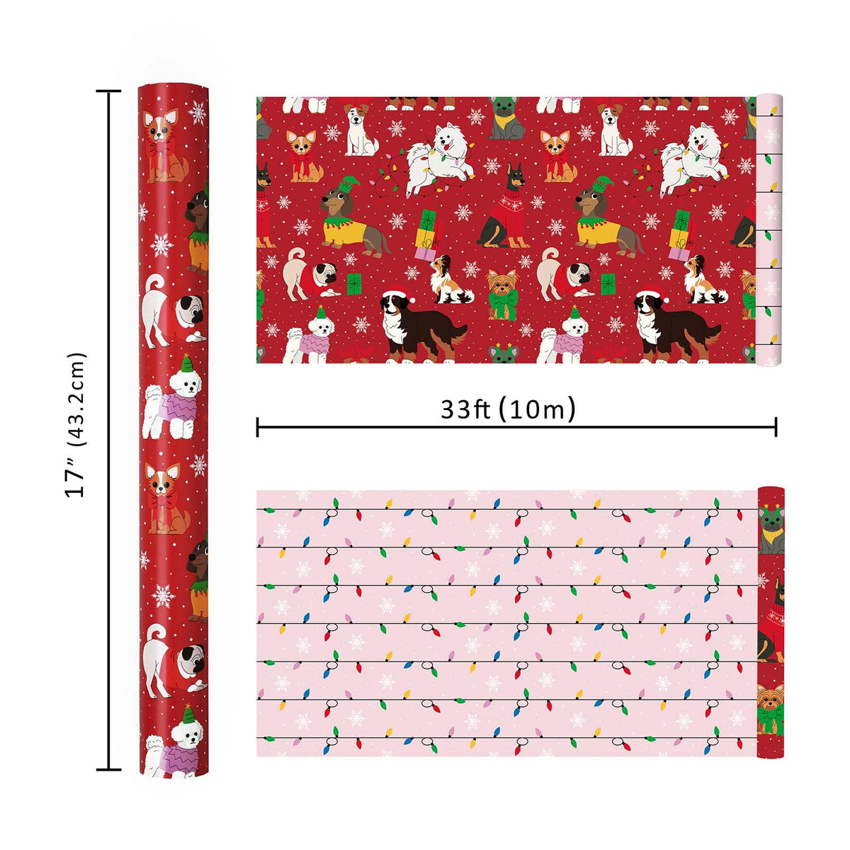 Nutcracker Reversible Christmas Wrapping Paper, 33 Ft