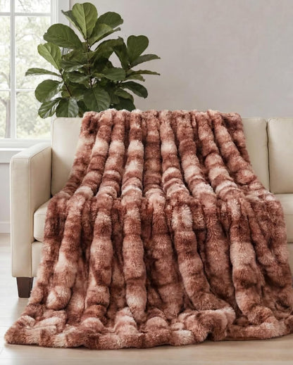 Faux Fur Bubble Throw Blanket, 50 x 60 Inch