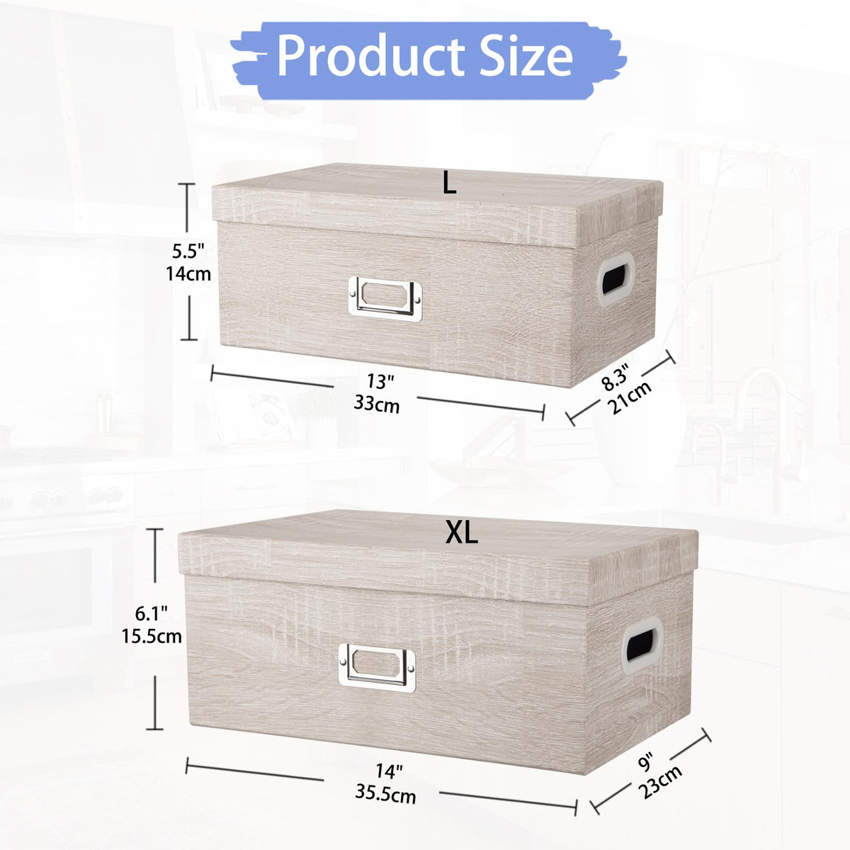 Blue and White Floral Nested Storage Boxes