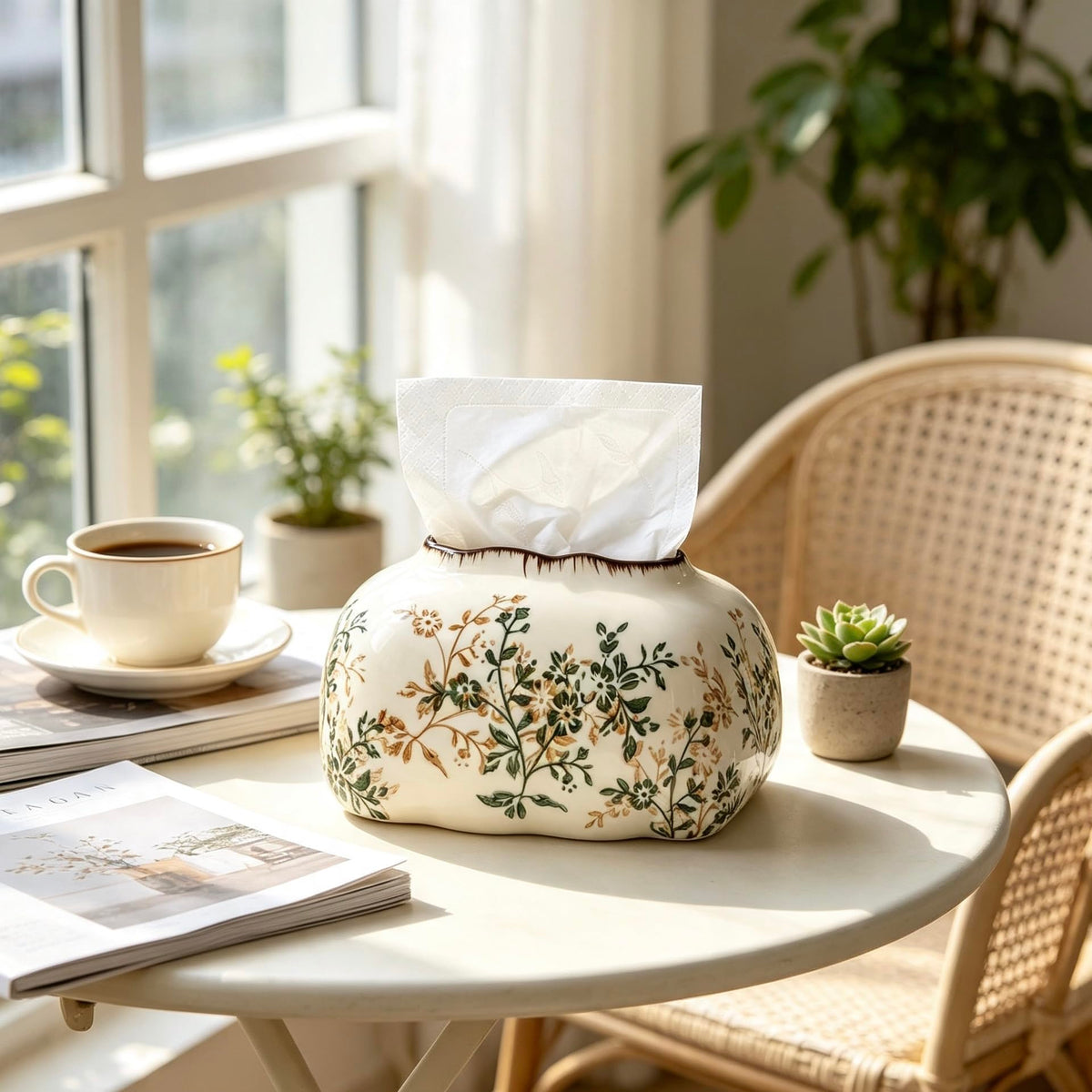 Blue and White Porcelain Tissue Box Holder