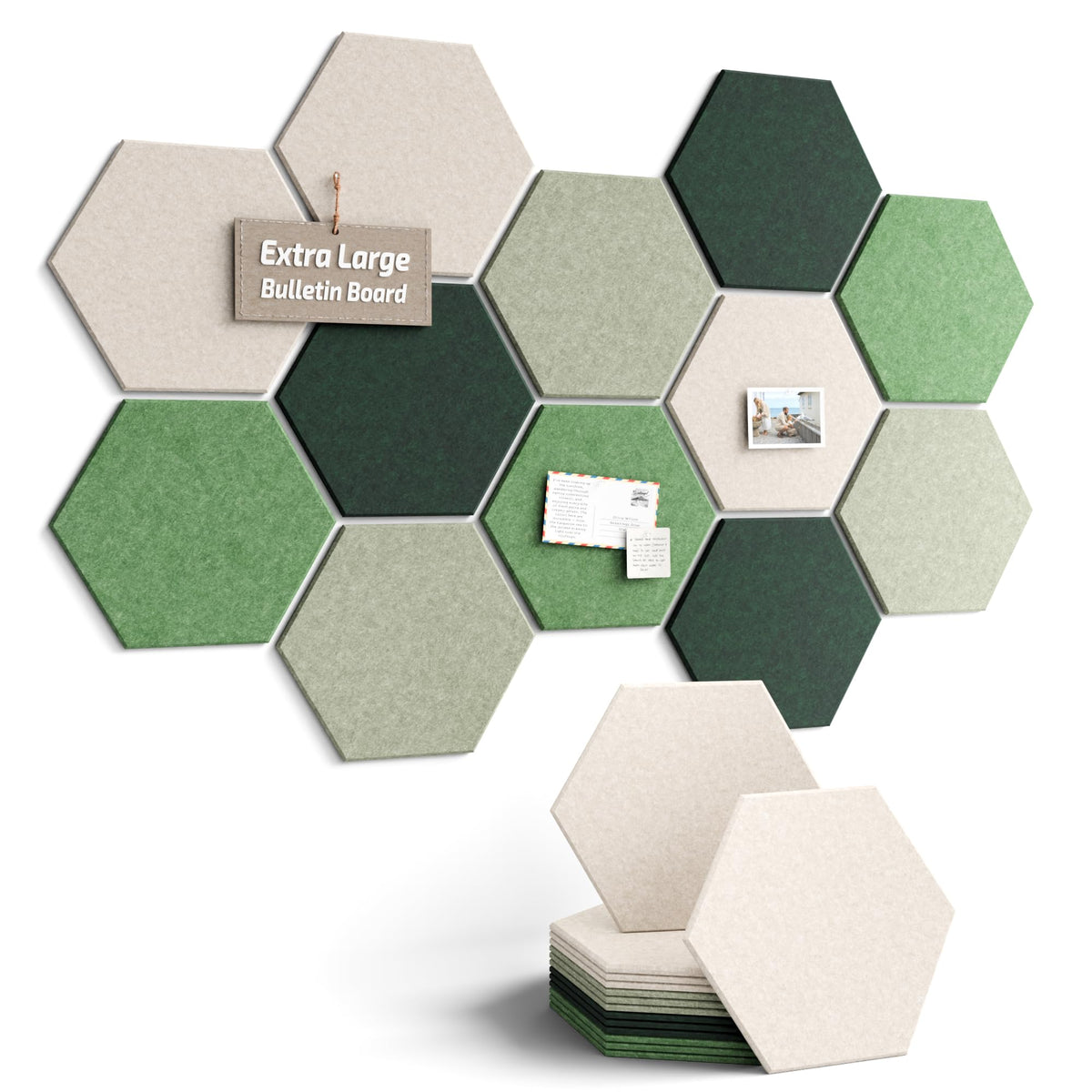 Blue Hexagon Felt Pin Board Tiles, 12 Pack