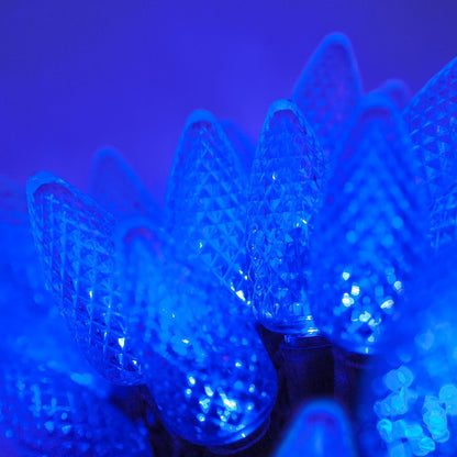 Blue C9 LED Christmas Light Set, 25 Bulbs