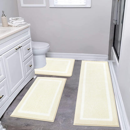 Shaggy Microfiber Bath Rug Set, 3 Piece