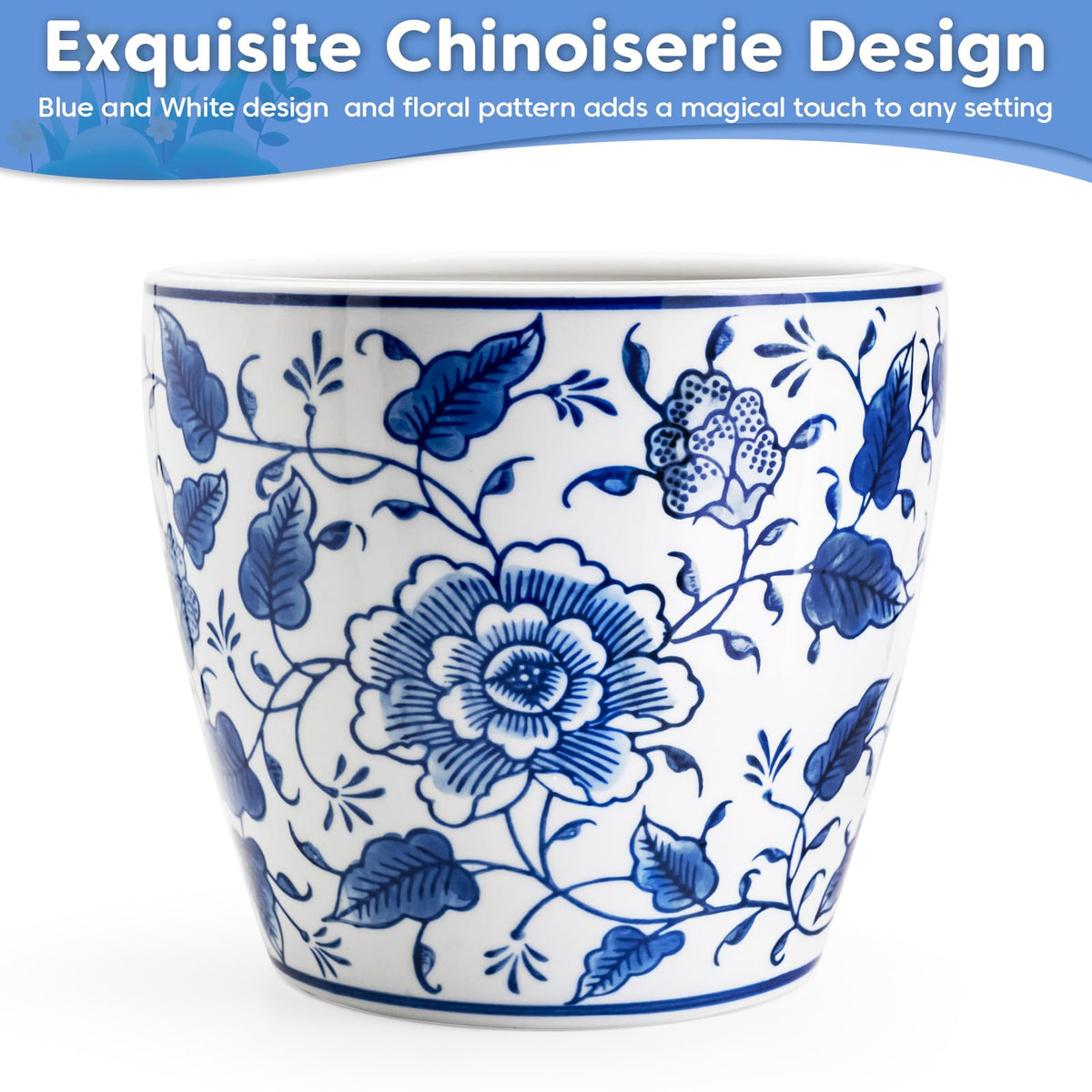 HakkaGirl Blue and White Chinoiserie Planters