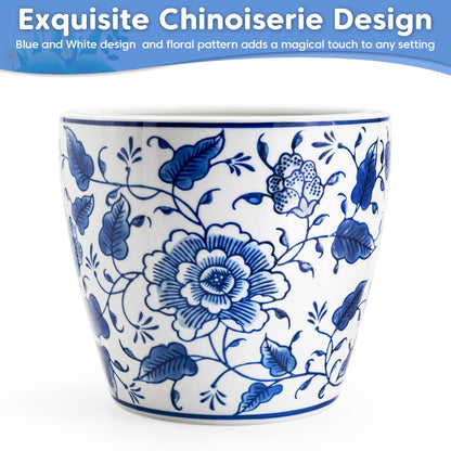 HakkaGirl Blue and White Chinoiserie Planters