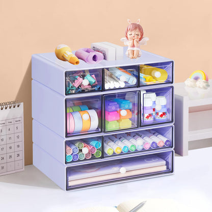 Blue 9-Drawer Desktop Storage Organizer
