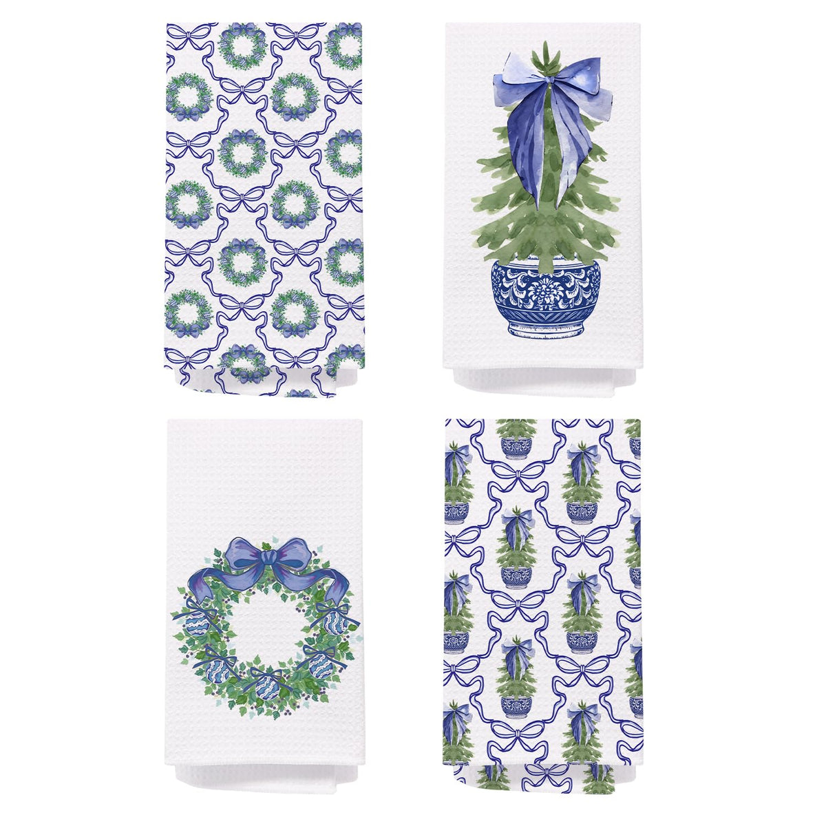 Chinoiserie Christmas Kitchen Hand Towels, 16x24 Inch