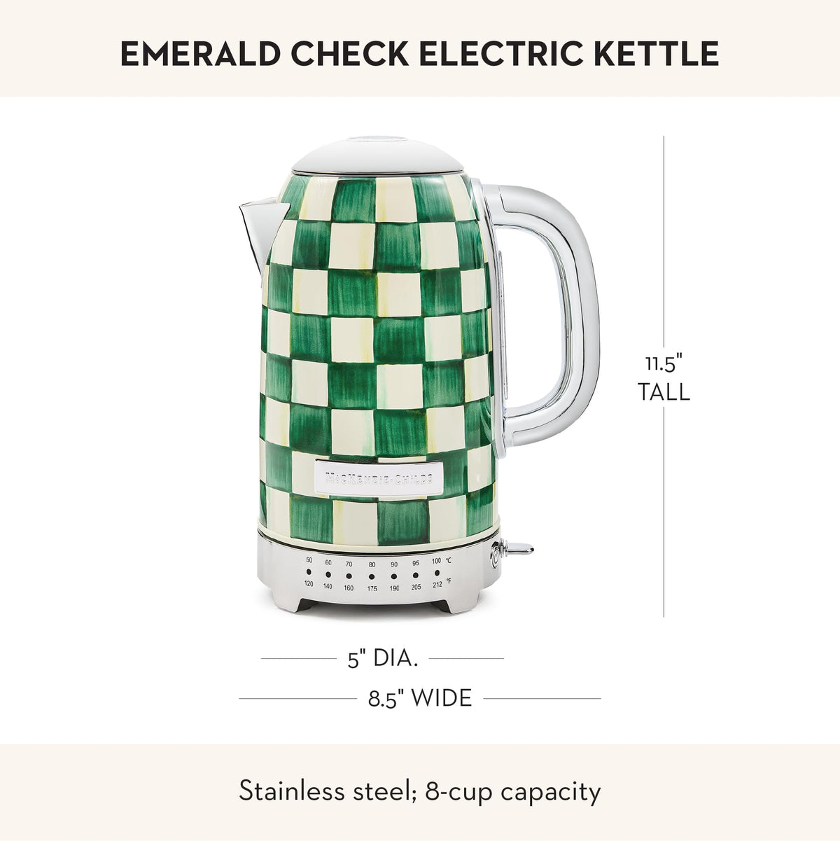 MacKenzie-Childs Electric Kettle, Royal Check