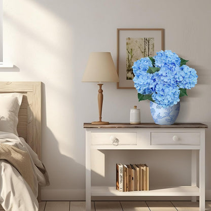Blue Hydrangea Faux Flowers, 6 Stems