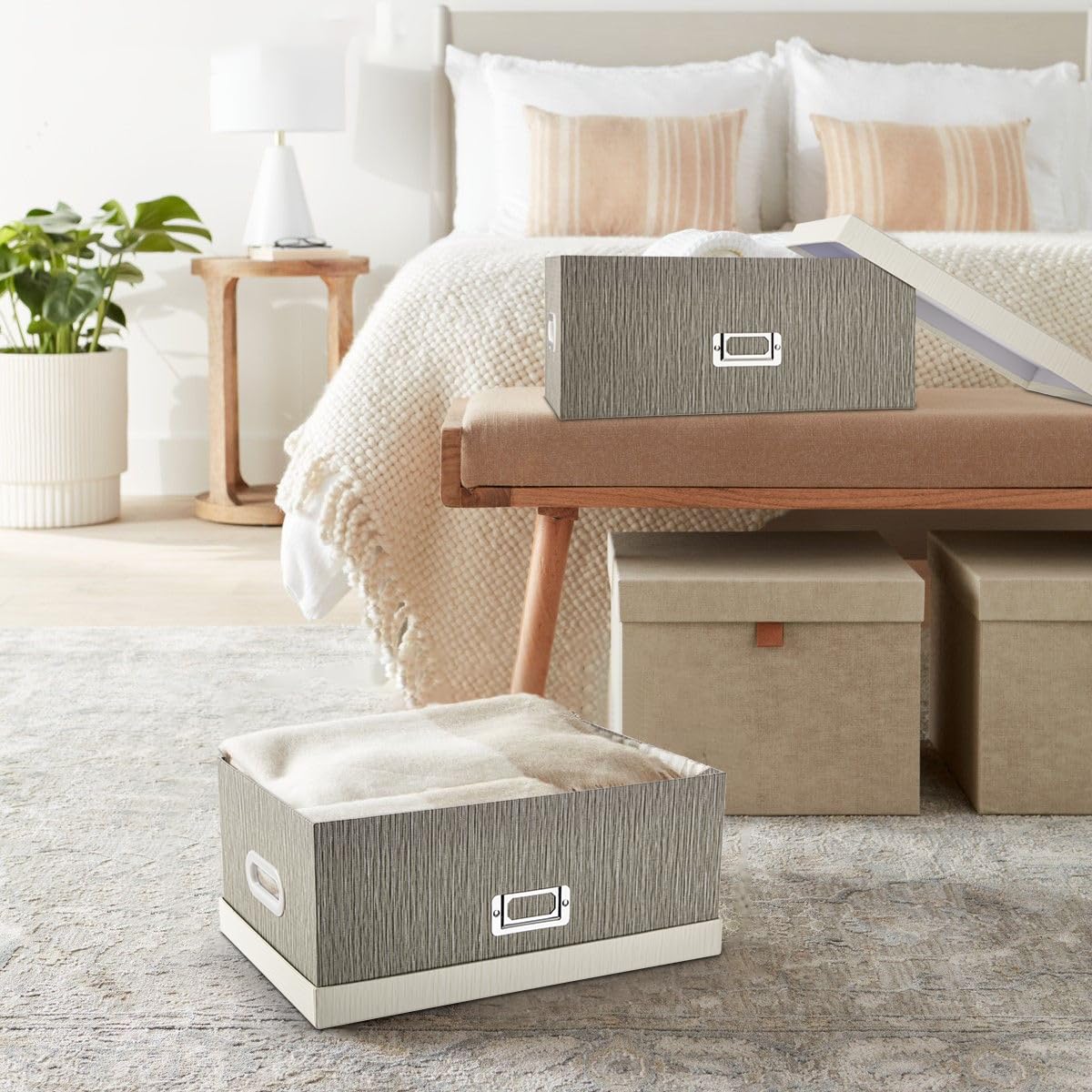 Blue and White Floral Nested Storage Boxes