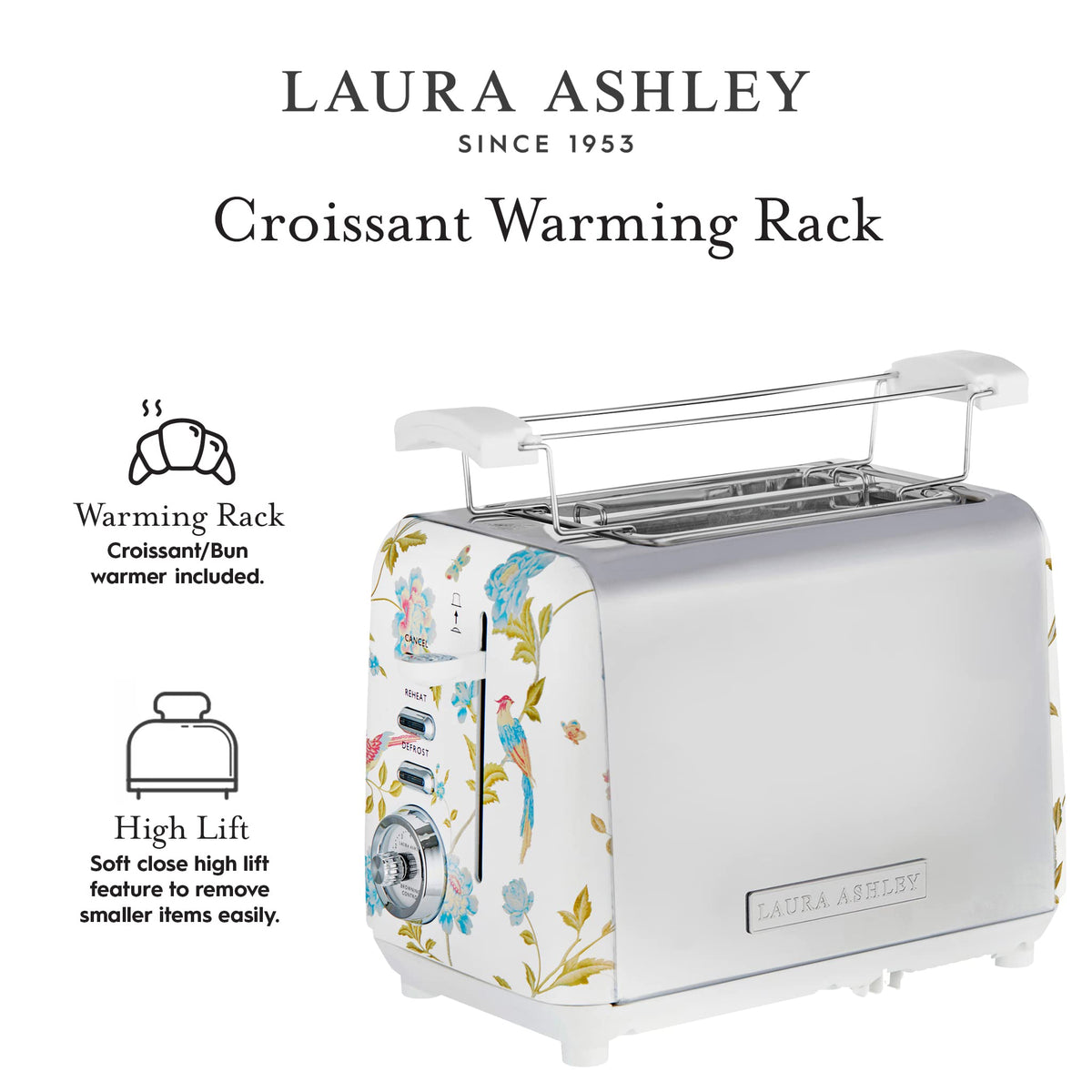 Laura Ashley Wide Slot 2-Slice Toaster