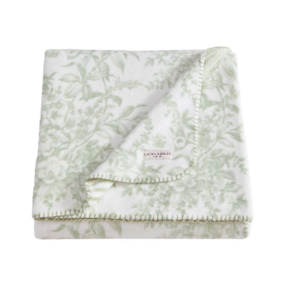Laura Ashley Reversible Plush Throw, 50x70