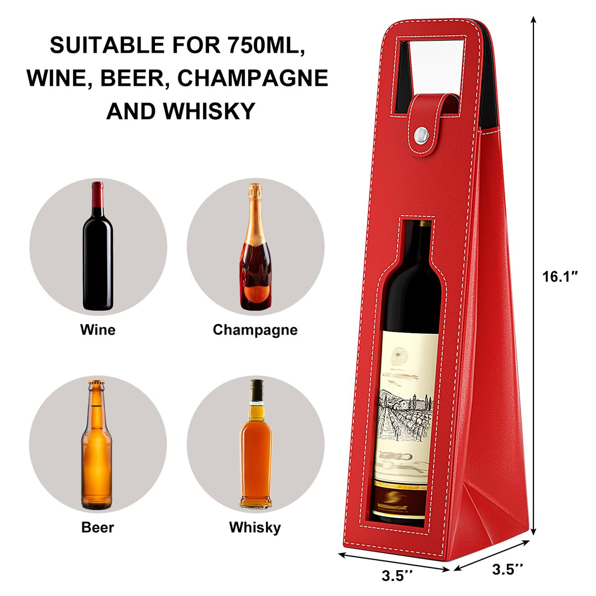 Blue Leather Wine Gift Bag