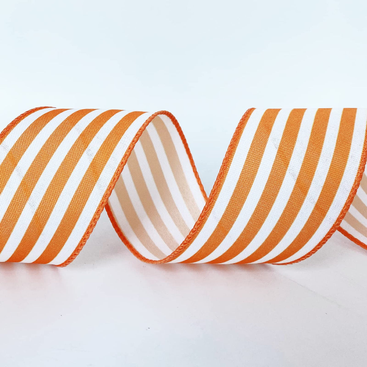 Royal Blue and White Striped Wired Ribbon, 2.5 Inch