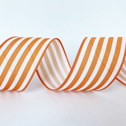 Royal Blue and White Striped Wired Ribbon, 2.5 Inch
