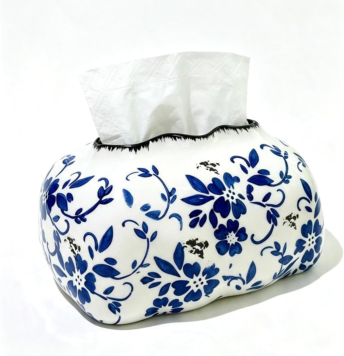 Blue and White Porcelain Tissue Box Holder