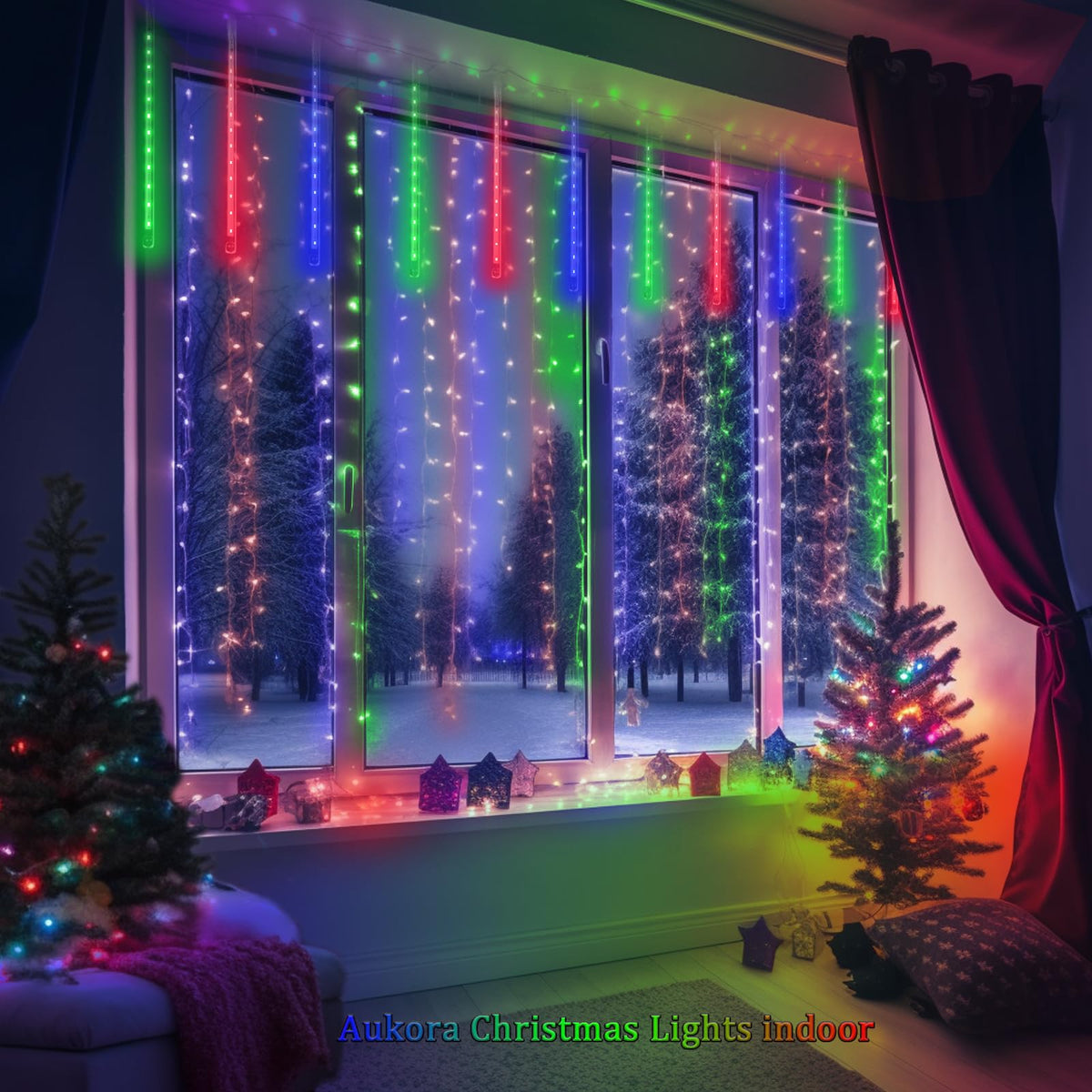 Aukora Blue Meteor Shower Lights