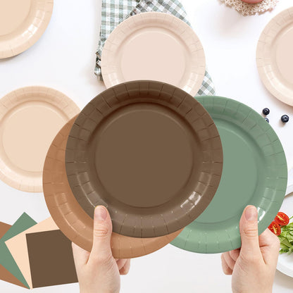 Blue and White Floral Paper Plates and Napkins, Serves 20
