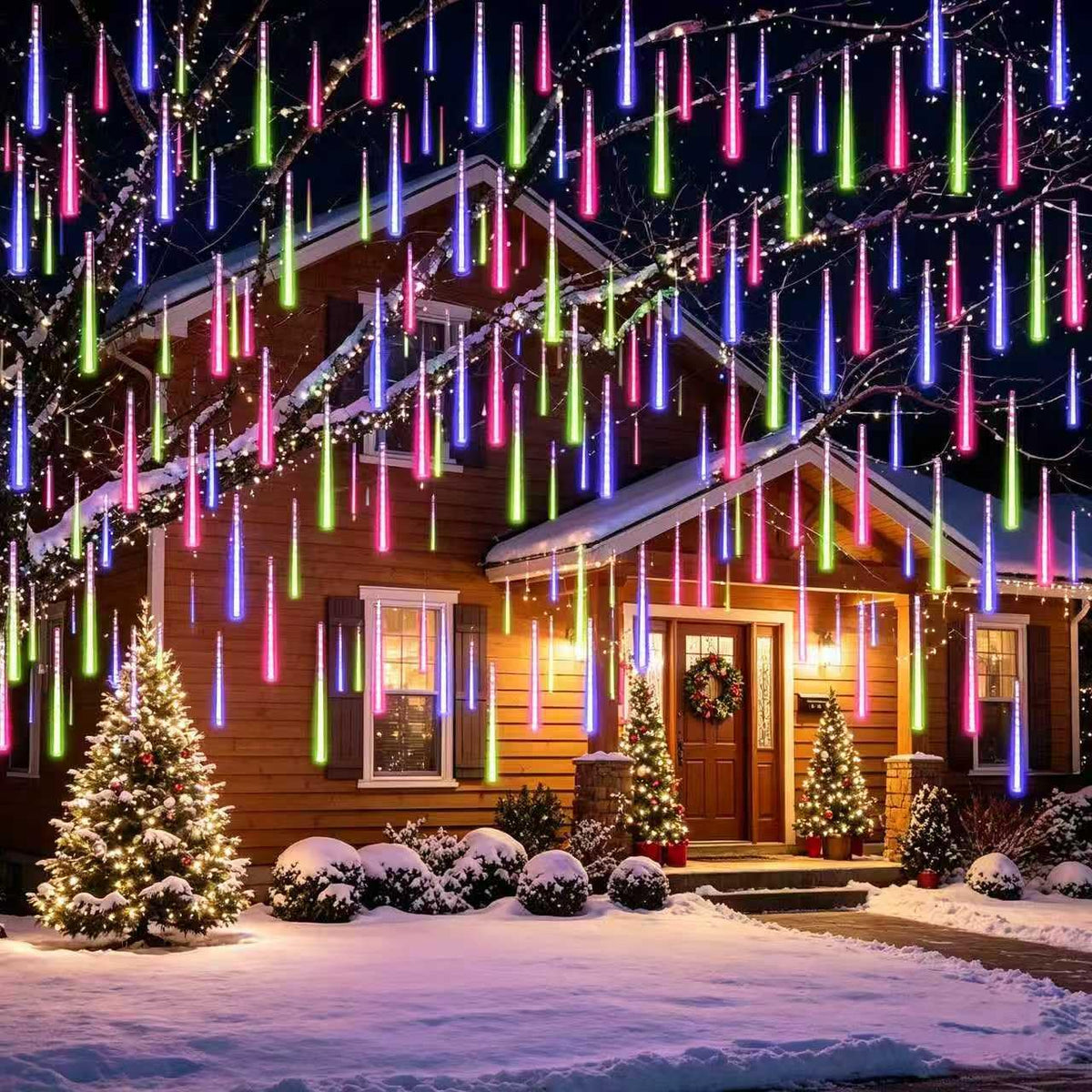 Aukora Blue Meteor Shower Lights