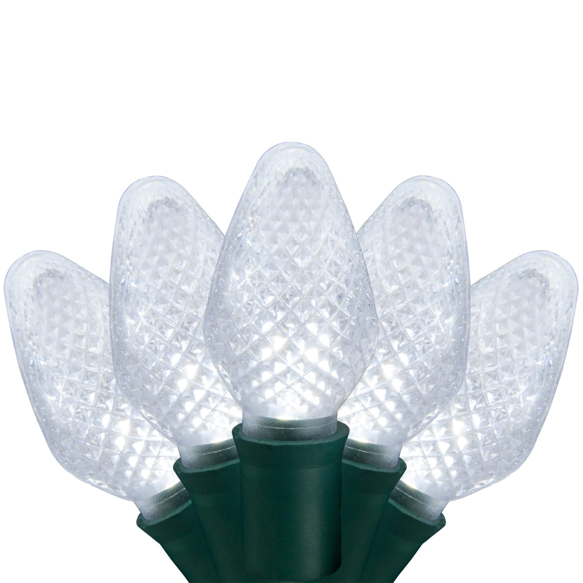 Blue C9 LED Christmas Light Set, 25 Bulbs