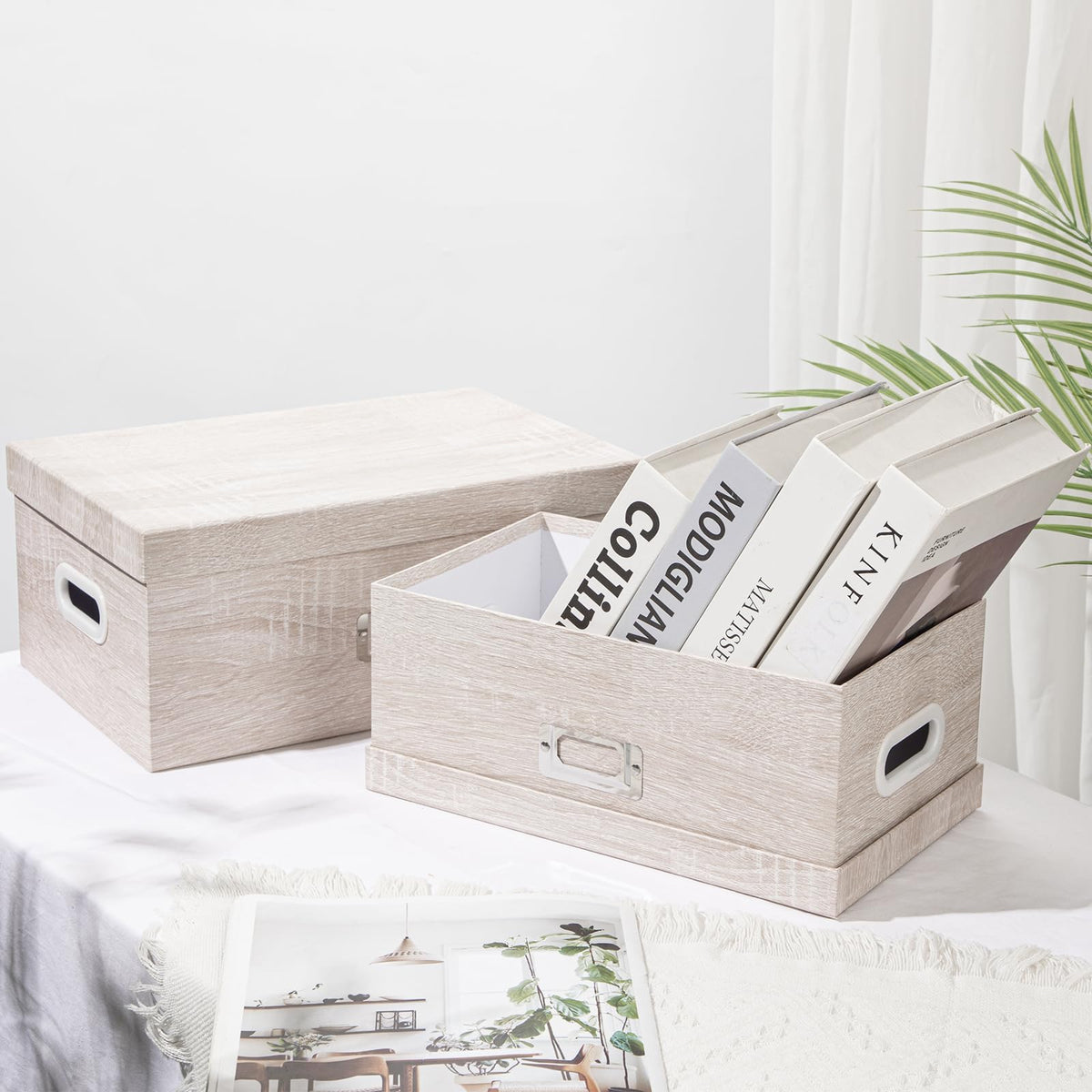 Blue and White Floral Nested Storage Boxes