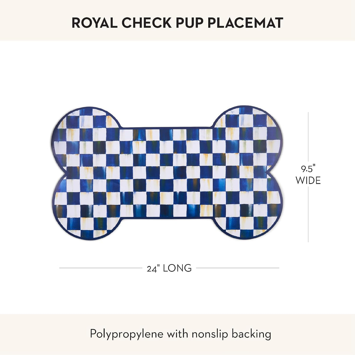 MacKenzie-Childs Pup Placemat, Royal Check