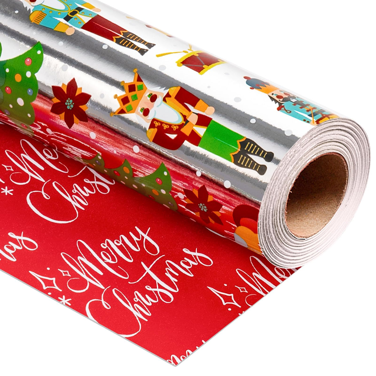 Blue Nutcracker Christmas Wrapping Paper, 32.8 Ft