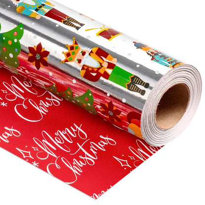 Blue Nutcracker Christmas Wrapping Paper, 32.8 Ft