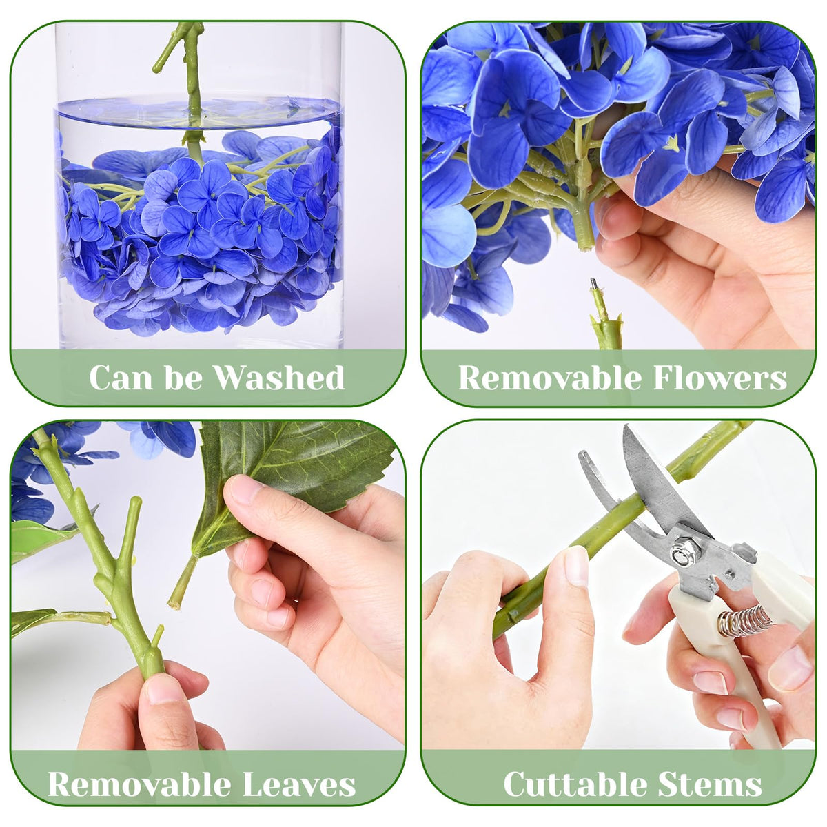Real Touch Blue Hydrangea Faux Flowers
