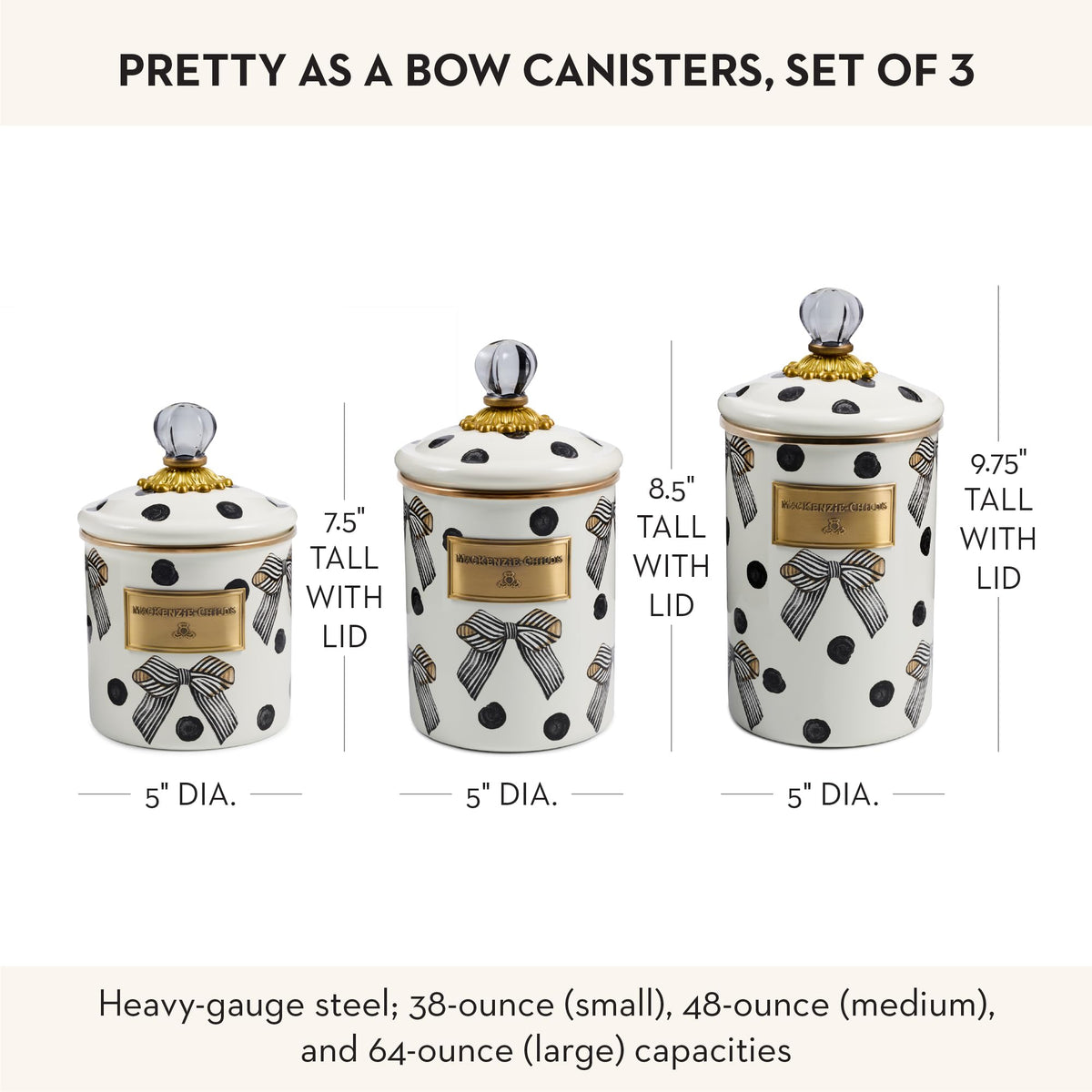 MacKenzie-Childs Enamel Canister Set, Royal Check