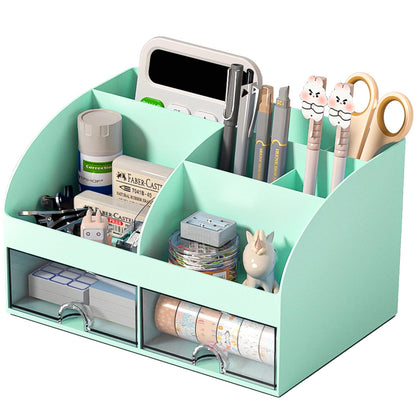 Blue Desk Organizer with 2 Drawers