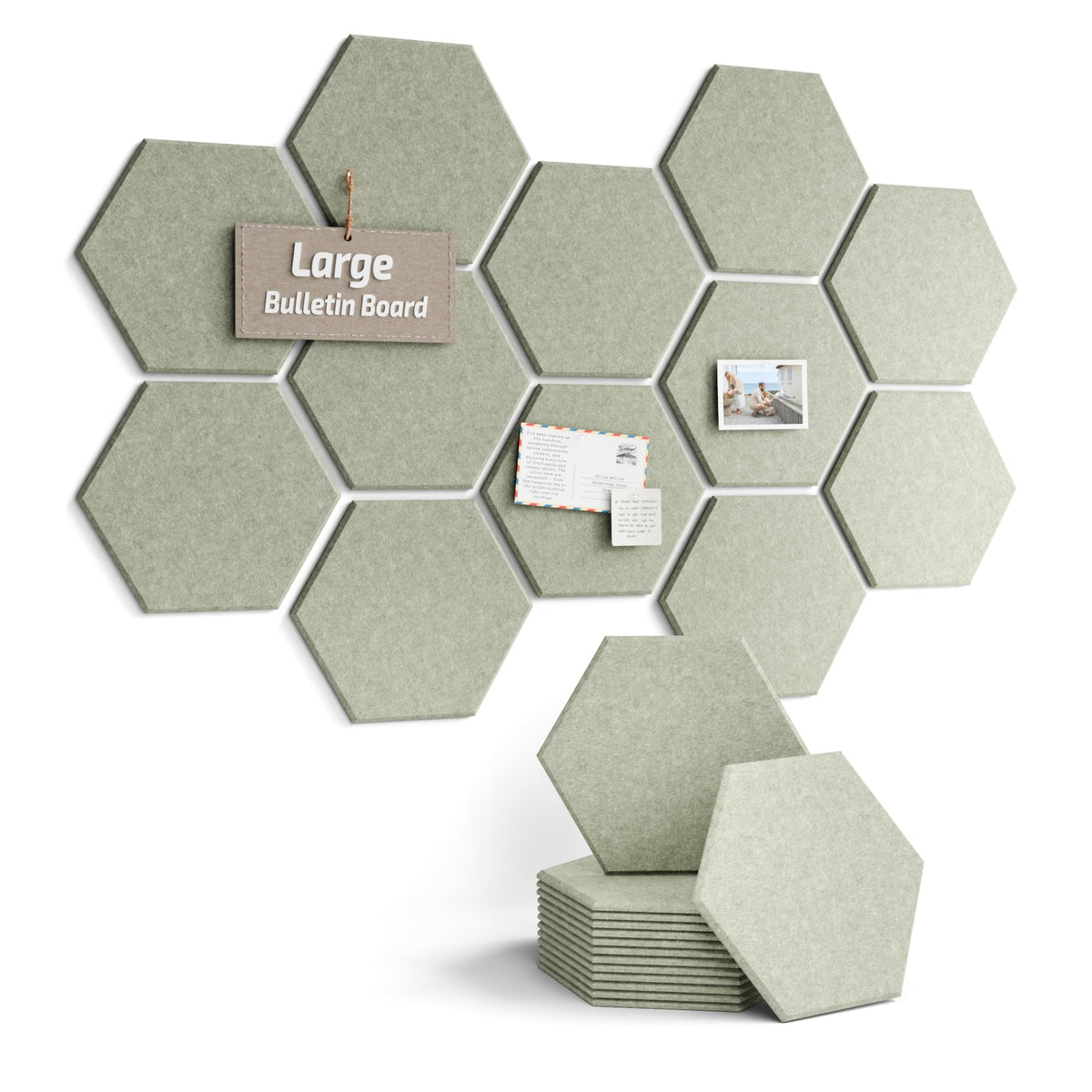Blue Hexagon Felt Pin Board Tiles, 12 Pack