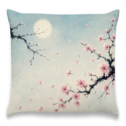 Blue Chinoiserie Bird and Peony Pillow Cover, 18x18