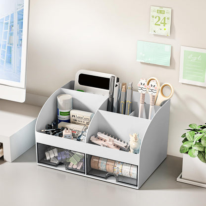 Blue Desk Organizer with 2 Drawers
