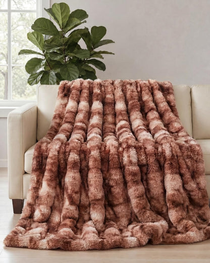 Faux Fur Bubble Throw Blanket, 50 x 60 Inch