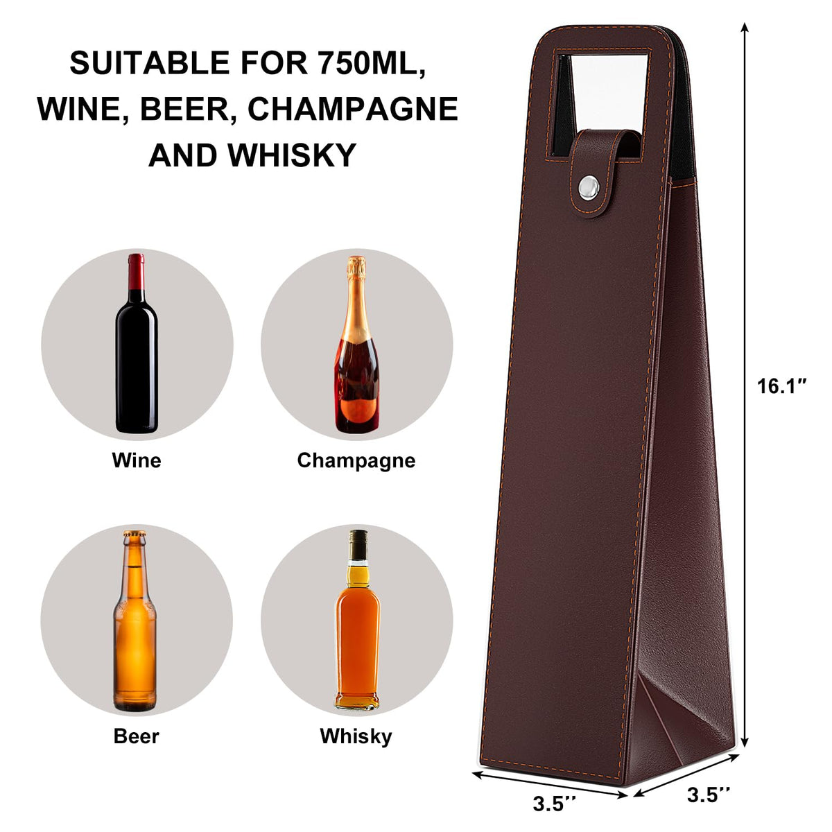 Blue Leather Wine Gift Bag
