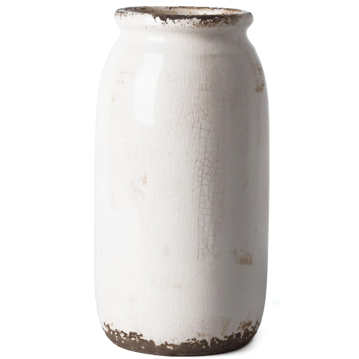 Victor & Teresa Rustic Blue and White Vase, 8"