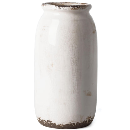 Victor & Teresa Rustic Blue and White Vase, 8"
