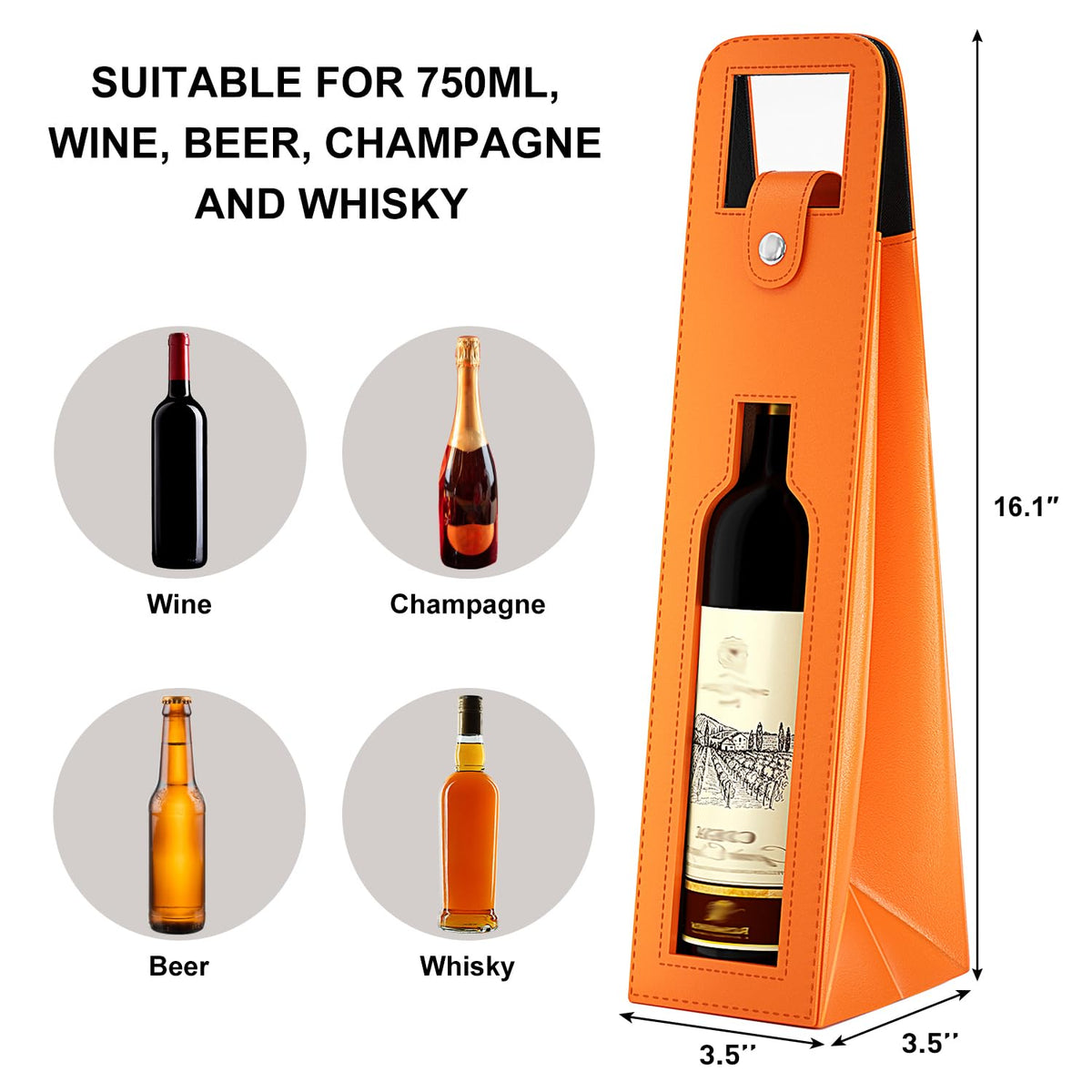 Blue Leather Wine Gift Bag