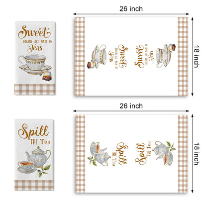 Vintage Floral Kitchen Towels, Set of 2