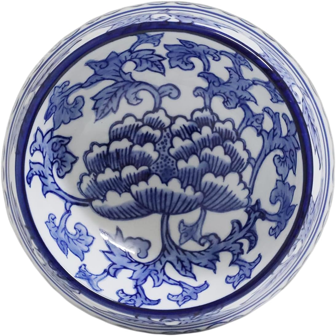 Hand-Painted Blue and White Ceramic Pet Bowl