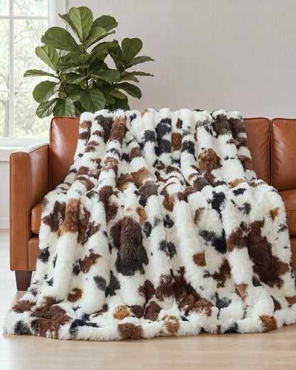 Faux Fur Bubble Throw Blanket, 50 x 60 Inch