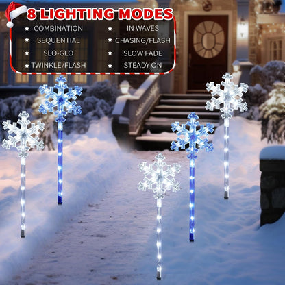 Solar Snowflake Pathway Lights, 10 Pack