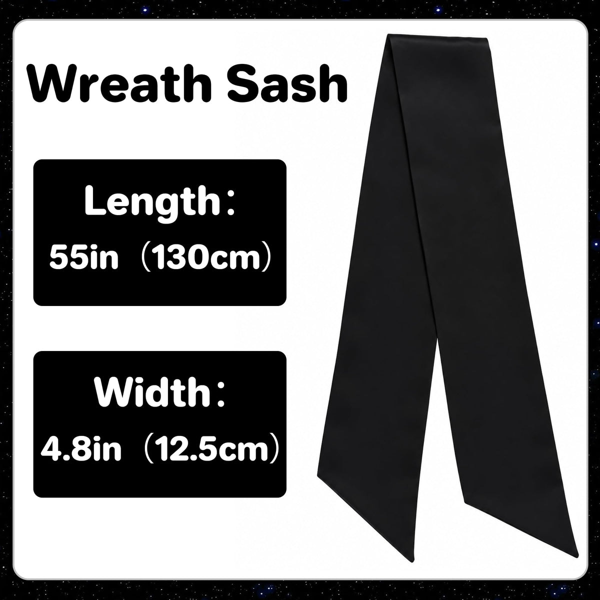 Royal Blue Satin Wreath Sash