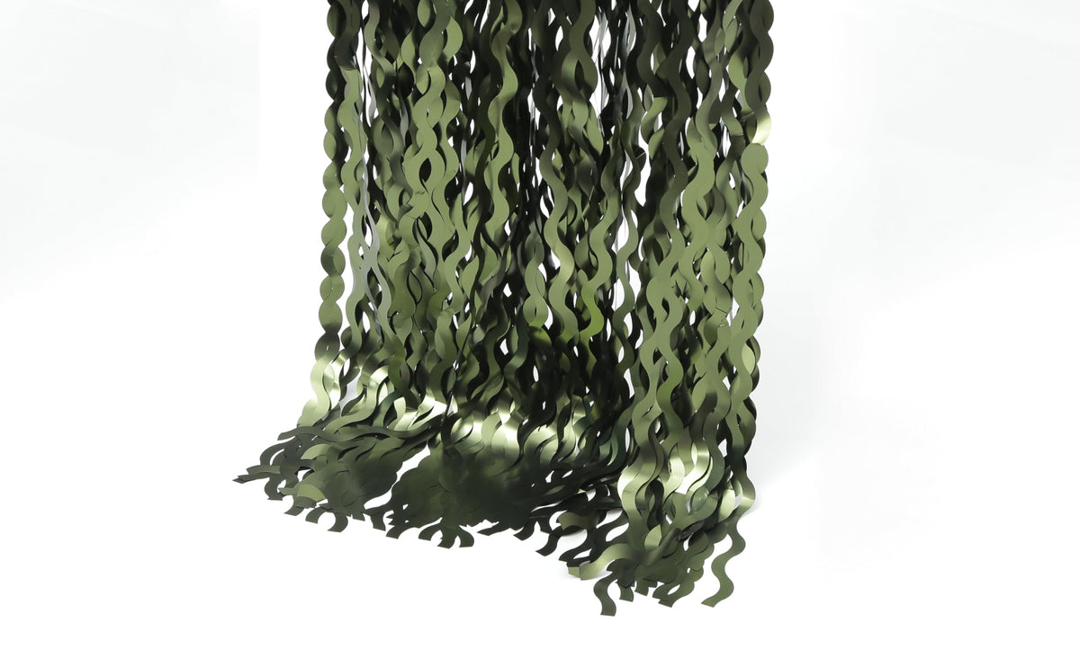 Navy Blue Foil Fringe Curtains, 4 Pack