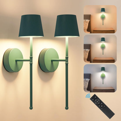 Blue Cordless Rechargeable Wall Sconces, Set of 2