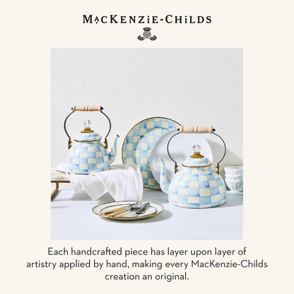 MacKenzie-Childs Enamel Squashed Pot, Royal Check