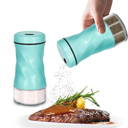 Glass Salt and Pepper Shakers, Adjustable, 4 oz, Set of 2
