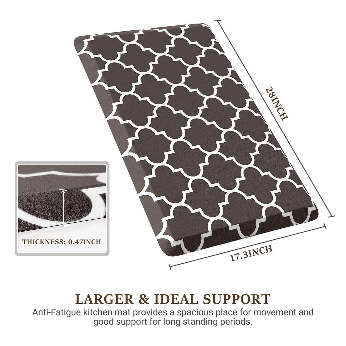 Blue Cushioned Anti-Fatigue Kitchen Mat