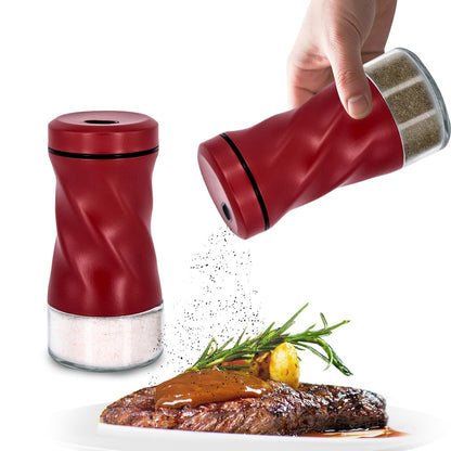 Glass Salt and Pepper Shakers, Adjustable, 4 oz, Set of 2